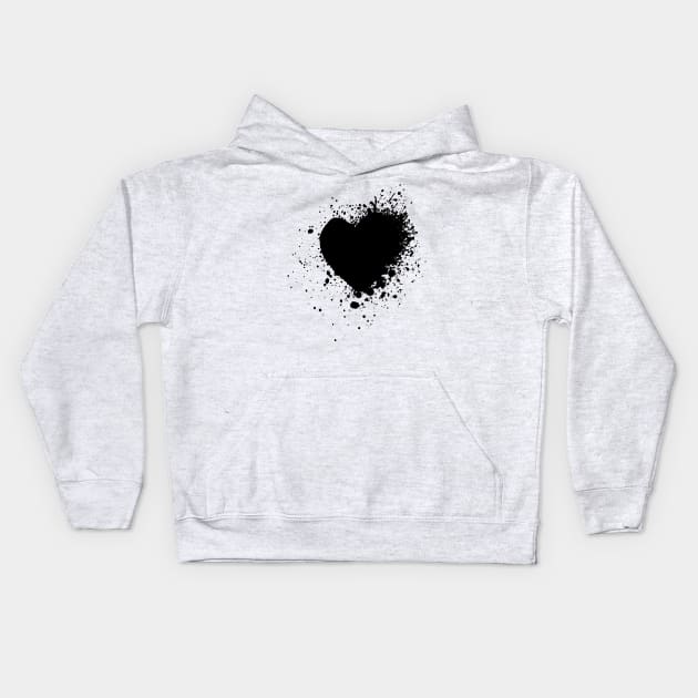 Black heart Kids Hoodie by DrTigrou